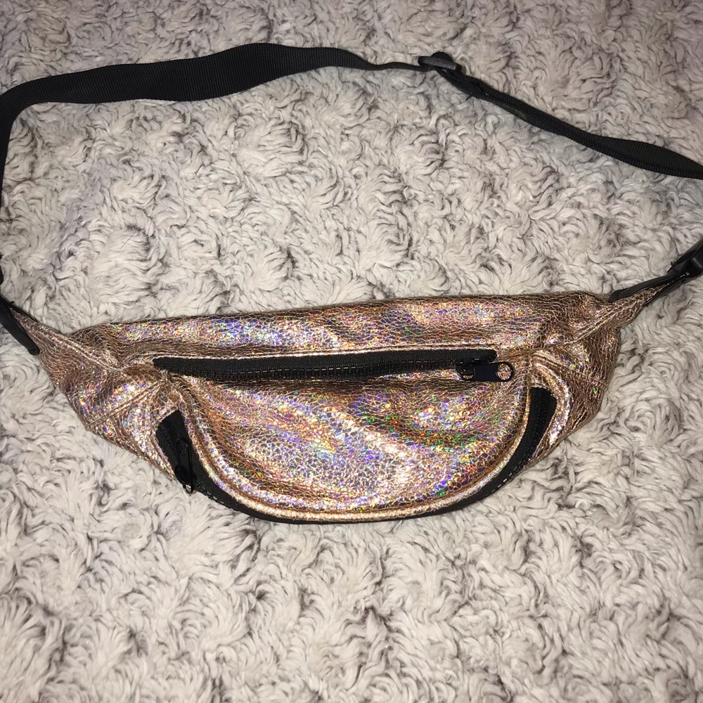 Gold holographic fannypack